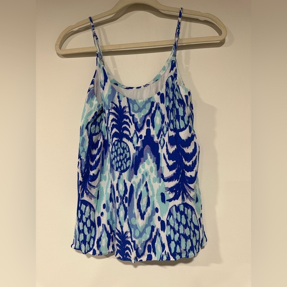 Lilly Pulitzer Tyne Top in Tropic Call Me Sz XS Serene Blue - Picture 2 of 3